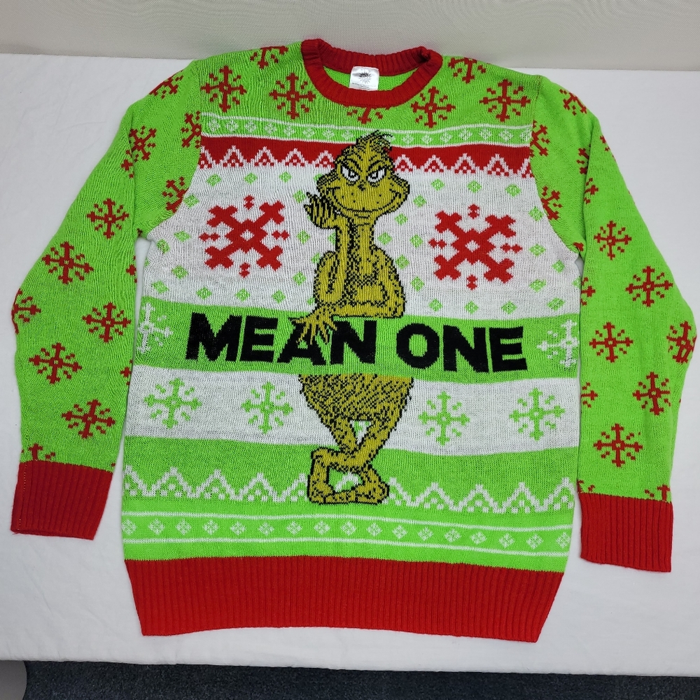 The Grinch Dr Seuss Adult Size XL 46 - 48 Mean One Ugly Christmas Crew Sweater